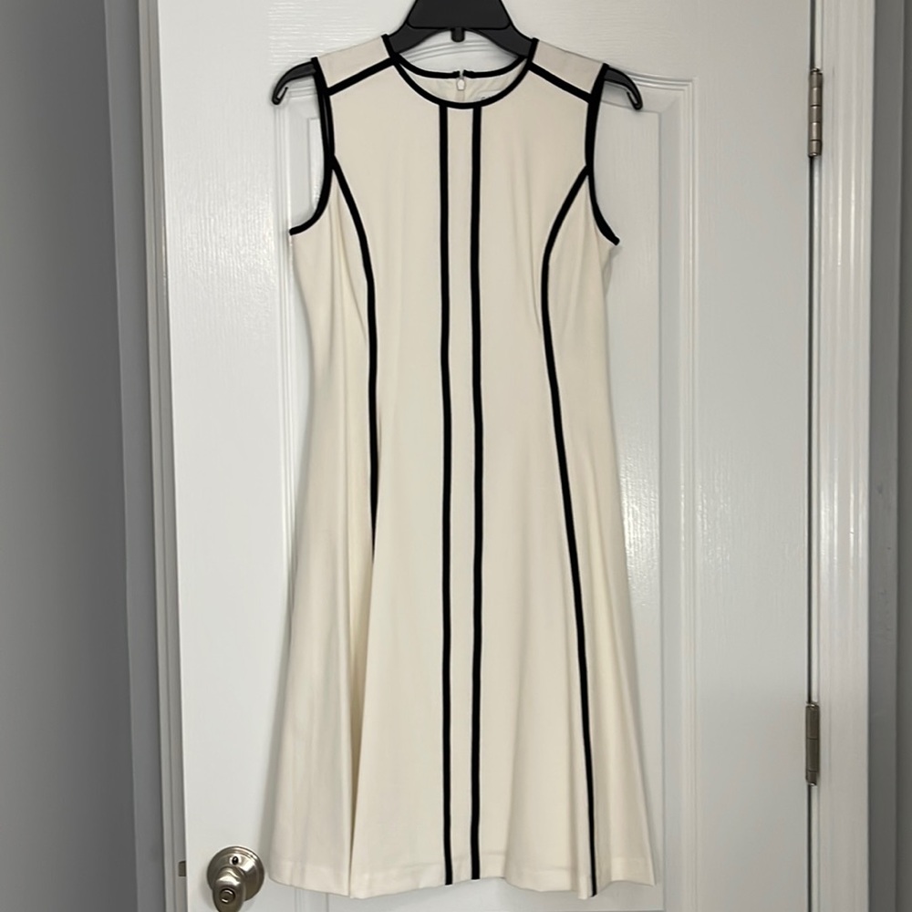 Calvin Klein Ivory Black Dress Size 4